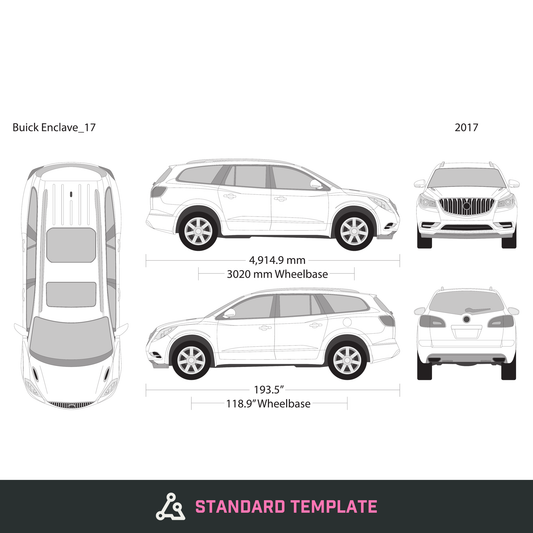 2017 Buick Enclave vector wrap template, Design-Ready PDF - GravBase