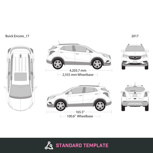 2017 Buick Encore vector wrap template, Design-Ready PDF - GravBase