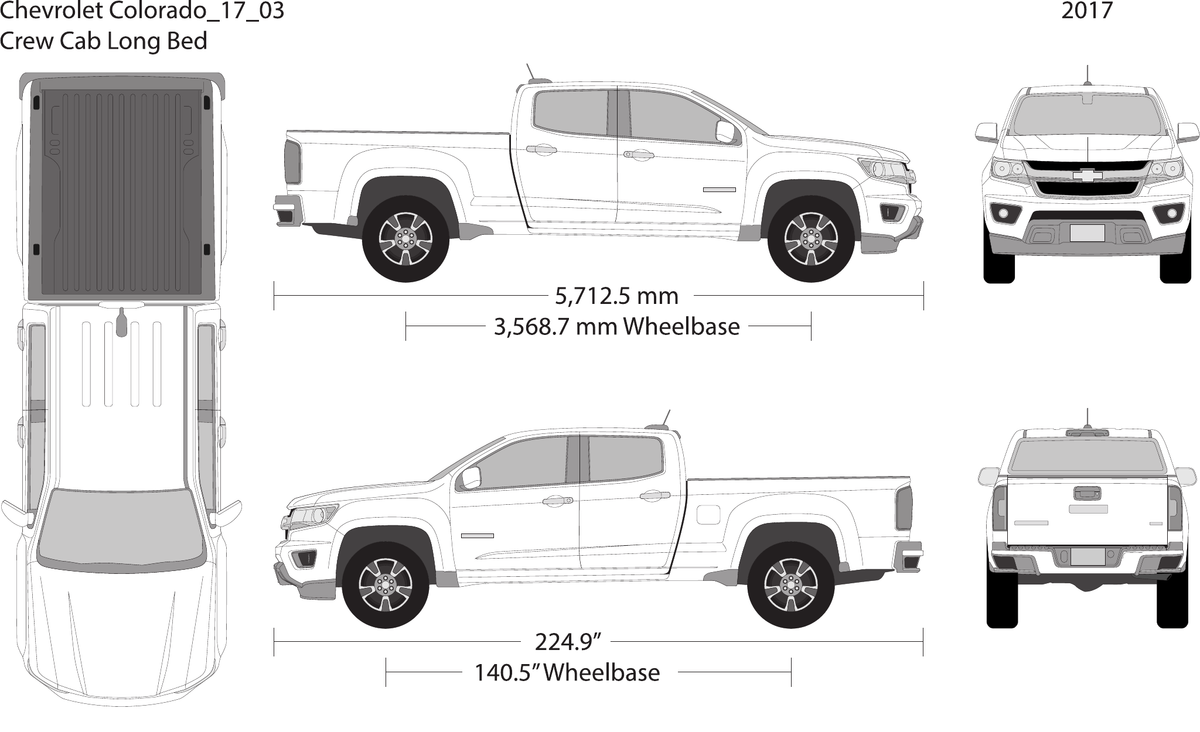 2017 Chevy Colorado vector wrap template V03, Design-Ready PDF - GravBase