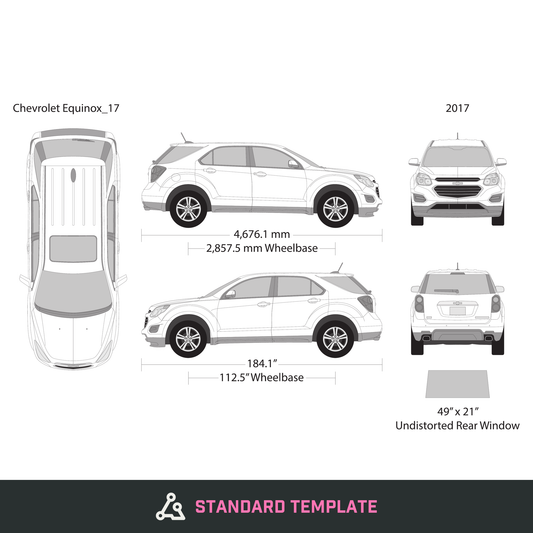 2017 Chevy Equinox vector wrap template, Design-Ready PDF - GravBase