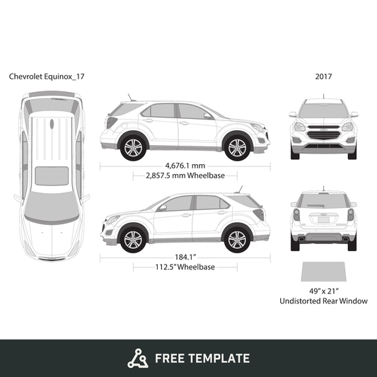 2017 Chevy Equinox free vector vehicle wrap template - GravBase