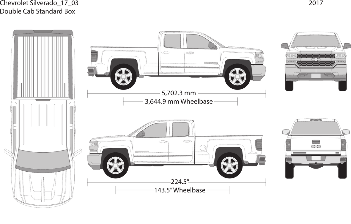 2017 Chevy Silverado 1500 vector wrap template V03, Design-Ready PDF - GravBase
