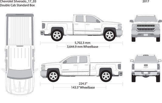 2017 Chevy Silverado 1500 V03 Vehicle Wrap Template