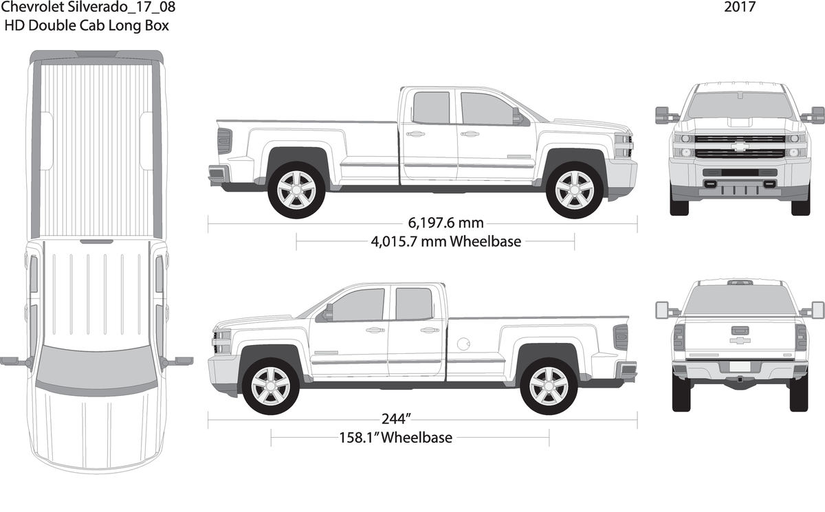 2017 Chevy Silverado 2500 3500 Hd V08 Vehicle Wrap Template