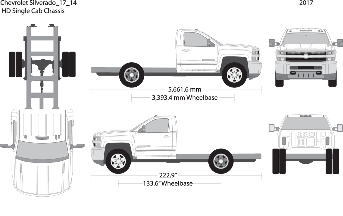 2017 Chevy Silverado 2500 3500 Hd V14 Vehicle Wrap Template