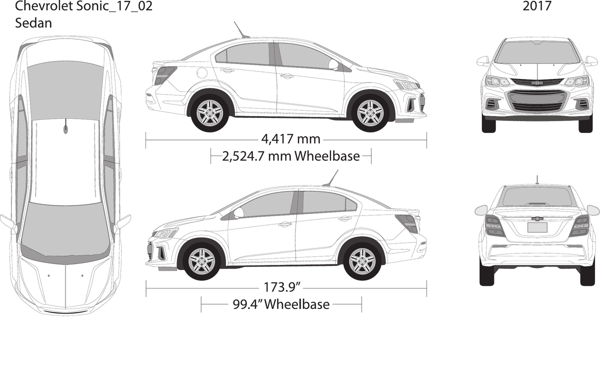 2017 Chevy Sonic Vector Wrap Template - GravBase