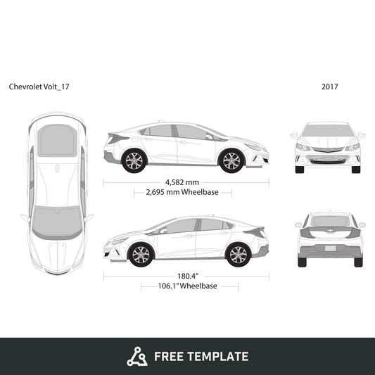 2017 Chevy Volt free vector vehicle wrap template - GravBase