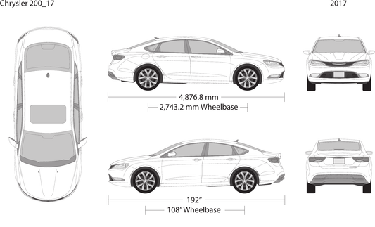 2017 Chrysler 200 vector wrap template, Design-Ready PDF - GravBase