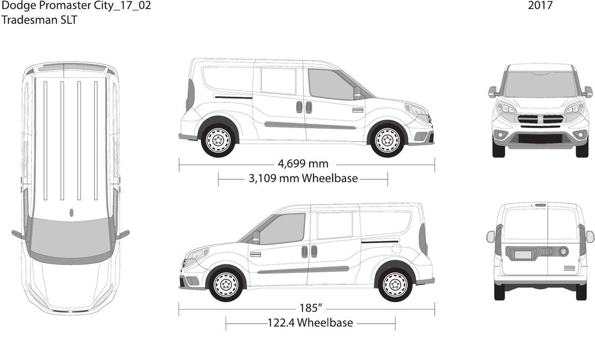 2017 Dodge Promaster City Vector Wrap Template - GravBase