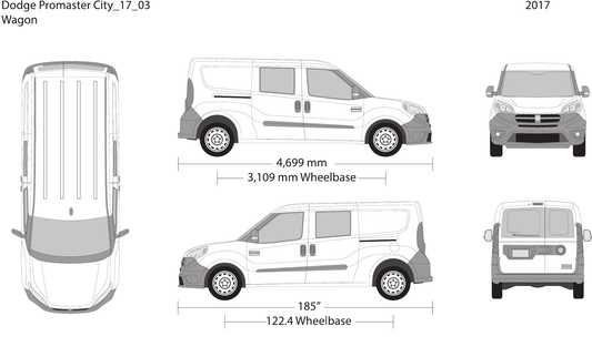2017 Dodge Promaster City Vector Wrap Template - GravBase