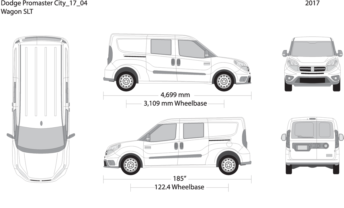 2017 Dodge Promaster City V04 Vehicle Wrap Template