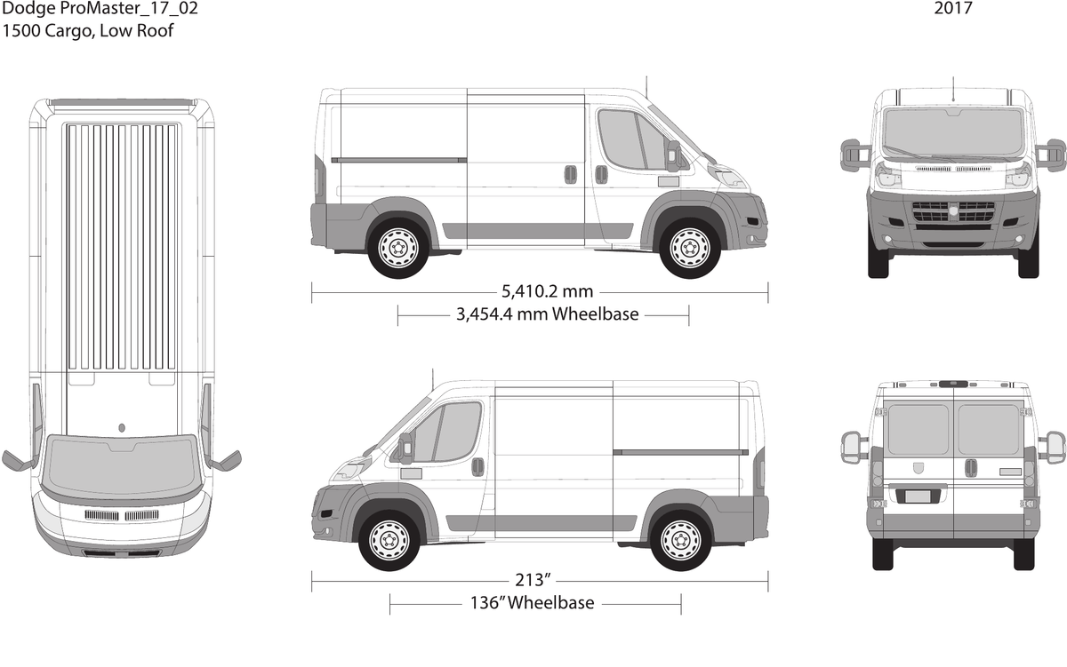 2017 Dodge Promaster vector wrap template V02, Design-Ready PDF - GravBase