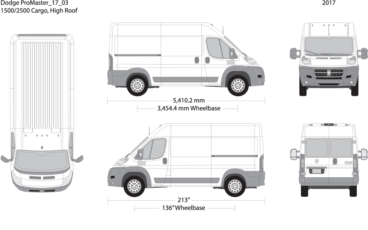 2017 Dodge Promaster V03 Vehicle Wrap Template
