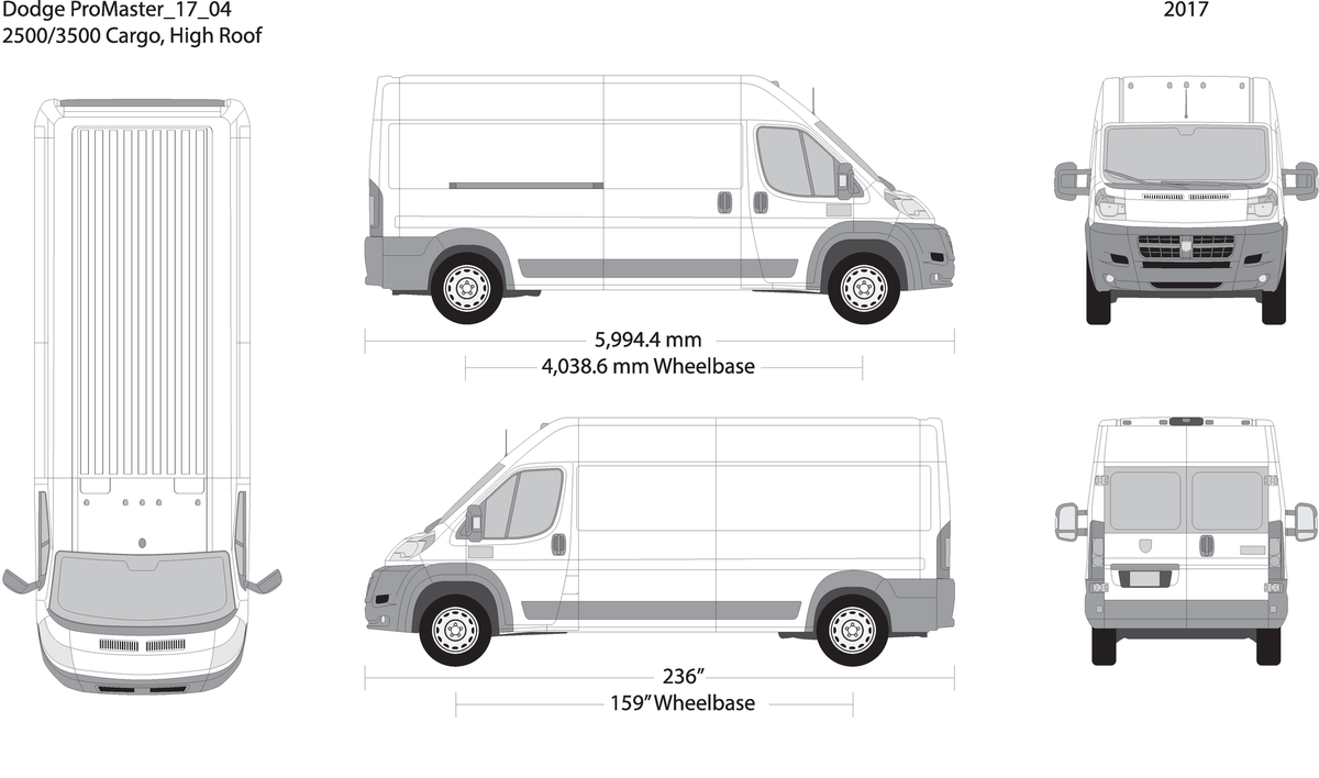 2017 Dodge Promaster V04 Vehicle Wrap Template