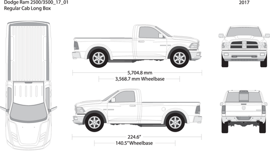 2017 Dodge Ram 2500 3500 V01 Vehicle Wrap Template