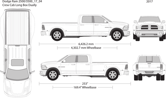 2017 Dodge Ram 2500_3500 Vector Wrap Template - GravBase