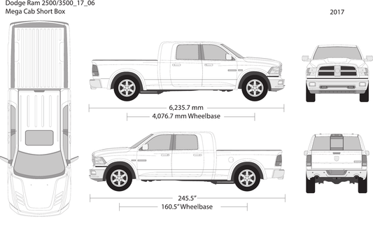 2017 Dodge Ram 2500_3500 Vector Wrap Template - GravBase