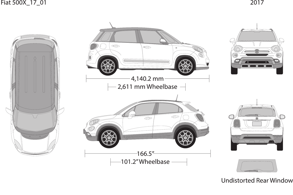 2017 Fiat 500X vector wrap template, Design-Ready PDF - GravBase