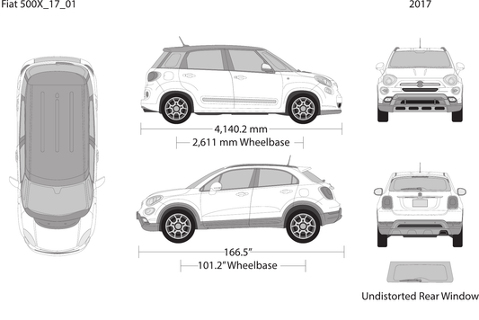 2017 Fiat 500X vector wrap template, Design-Ready PDF - GravBase