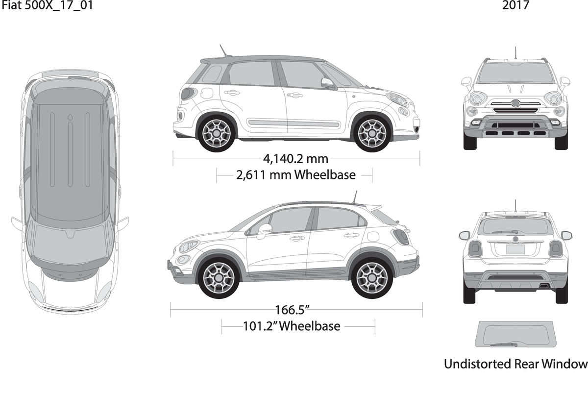2017 Fiat 500X V01 Vehicle Wrap Template