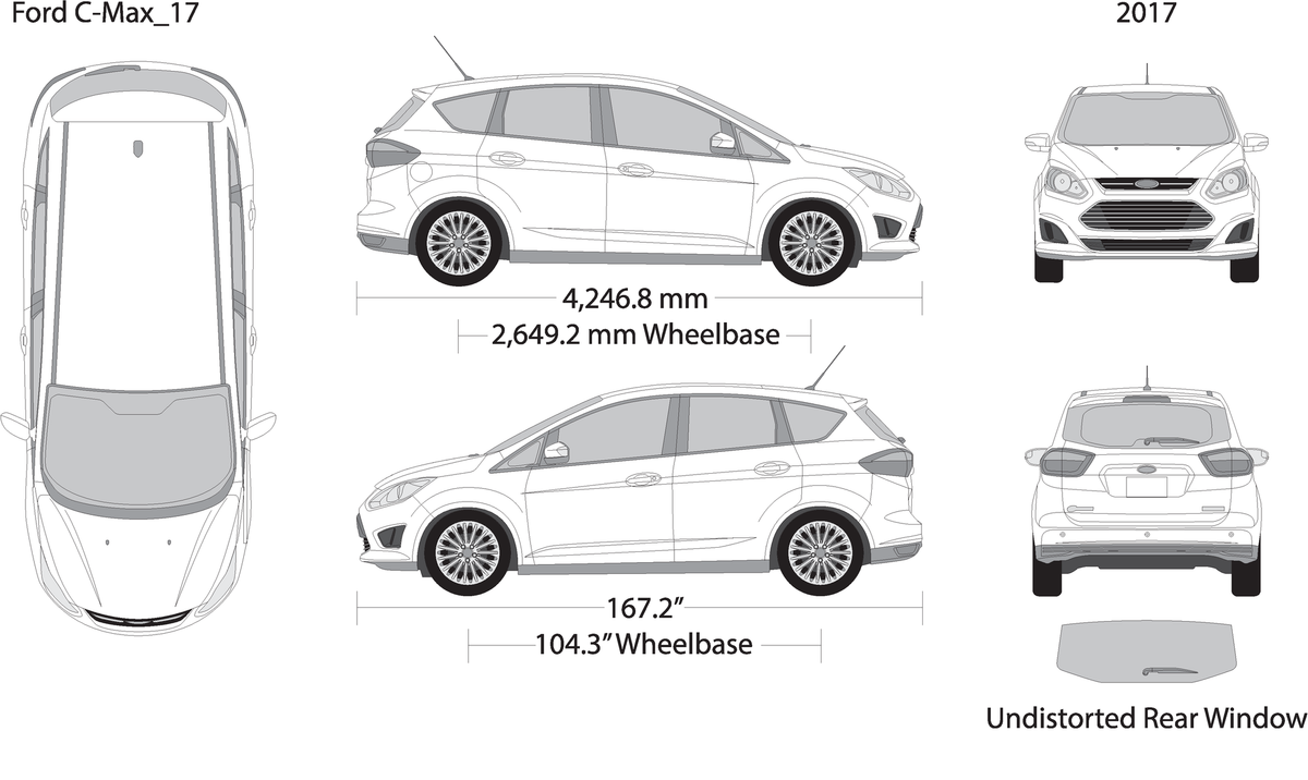 2017 Ford C Max V01 Vehicle Wrap Template