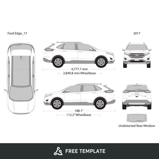 2017 Ford Edge free vector vehicle wrap template - GravBase
