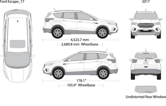 2017 Ford Escape V17 Vehicle Wrap Template