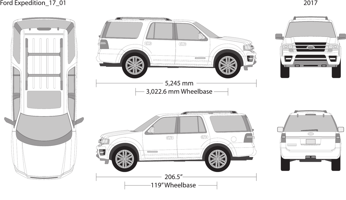 2017 Ford Expedition Vector Wrap Template - GravBase