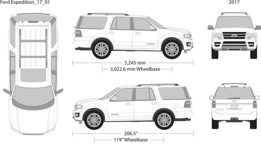 2017 Ford Expedition Vector Wrap Template - GravBase