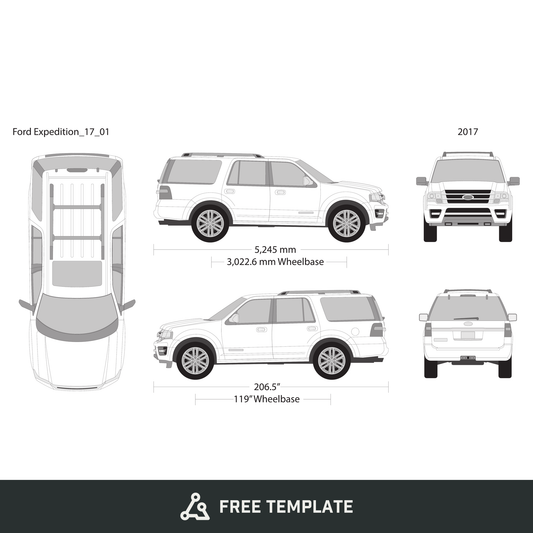 2017 Ford Expedition free vector vehicle wrap template - GravBase