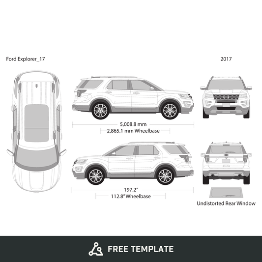 2017 Ford Explorer free vector vehicle wrap template - GravBase