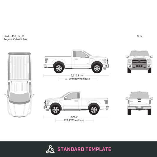 2017 Ford F-150 vector wrap template V01, Design-Ready PDF - GravBase