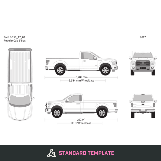 2017 Ford F-150 vector wrap template V02, Design-Ready PDF - GravBase