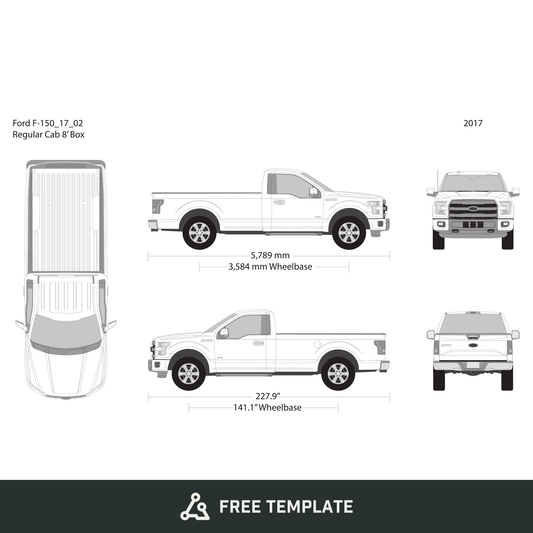 2017 Ford F-150 free vector vehicle wrap template - GravBase