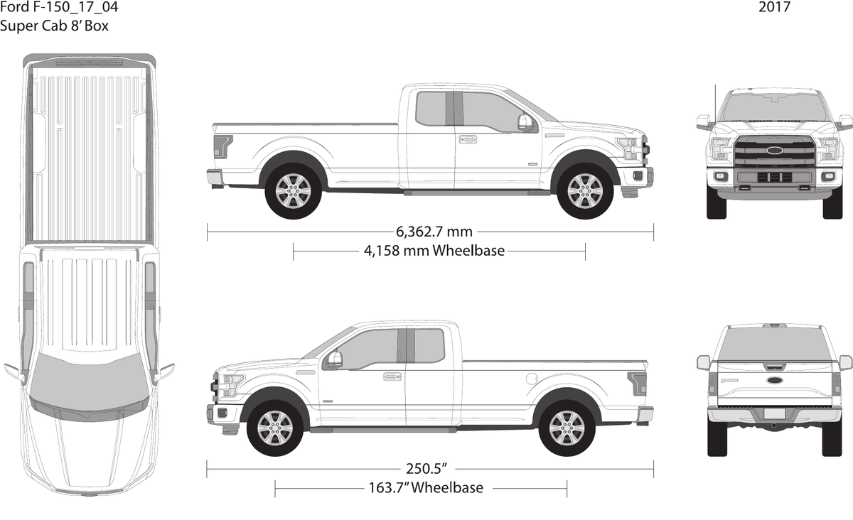 2017 Ford F-150 vector wrap template V04, Design-Ready PDF - GravBase