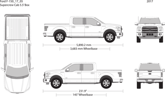 2017 Ford F-150 vector wrap template V05, Design-Ready PDF - GravBase