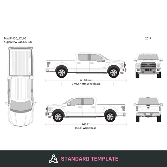 2017 Ford F-150 vector wrap template V06, Design-Ready PDF - GravBase