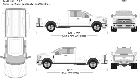 2017 Ford F-350 vector wrap template V07, Design-Ready PDF - GravBase
