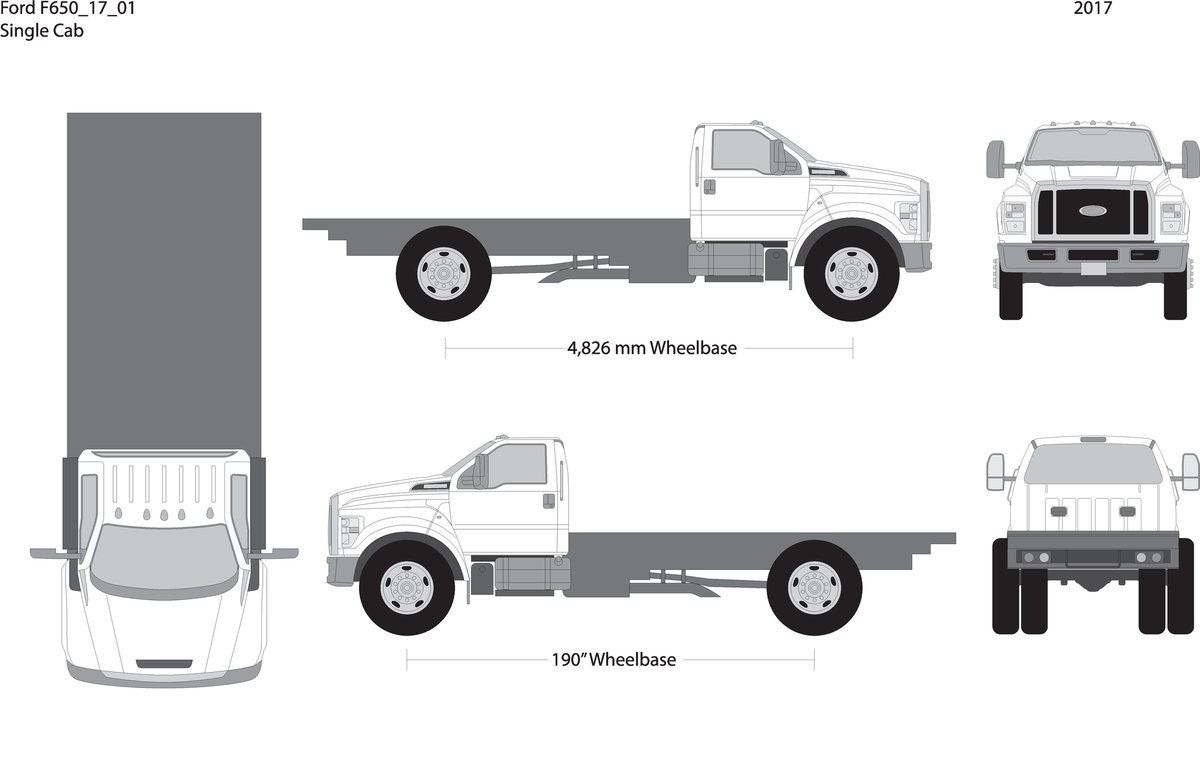 2017 Ford F 650 V01 Vehicle Wrap Template