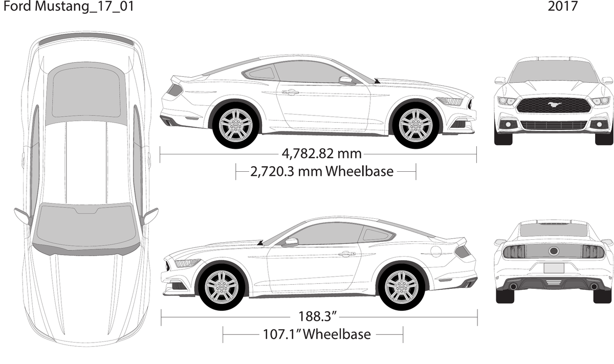 2017 Ford Mustang vector wrap template V01, Design-Ready PDF - GravBase
