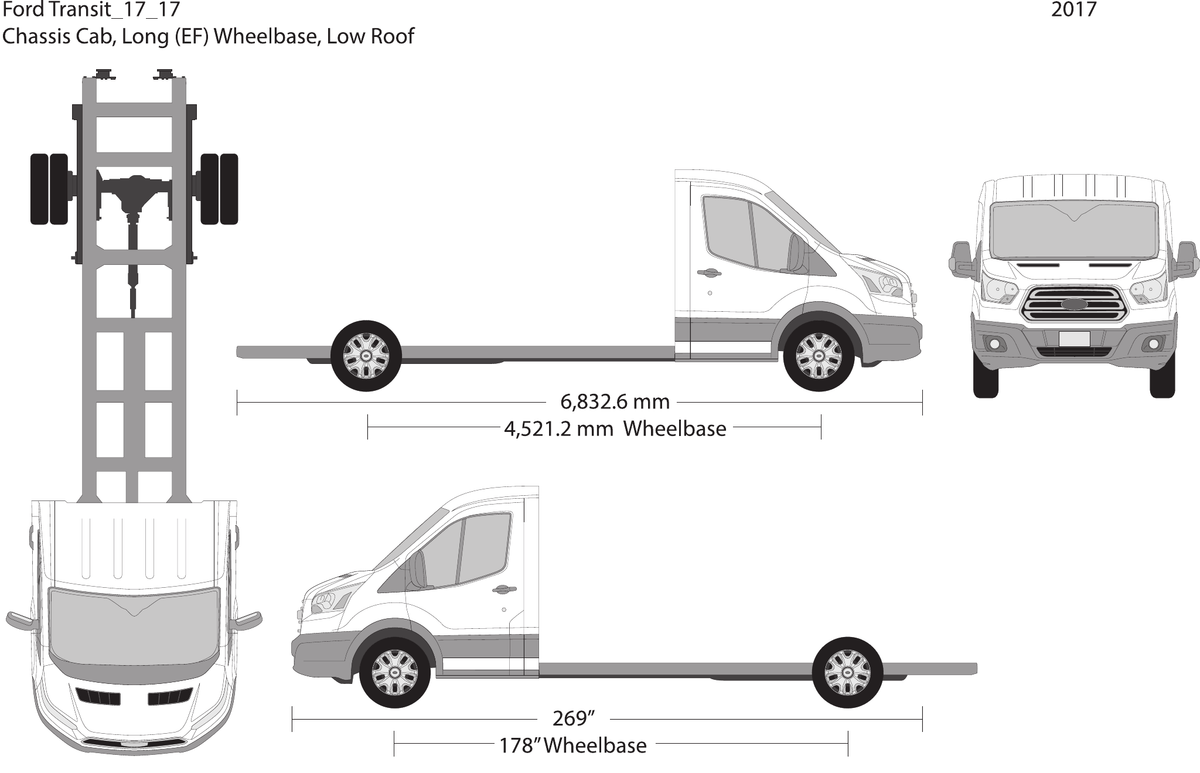 2017 Ford Transit Chassis vector wrap template V17, Design-Ready PDF - GravBase