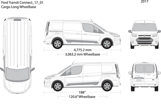 2017 Ford Transit Connect V01 Vehicle Wrap Template