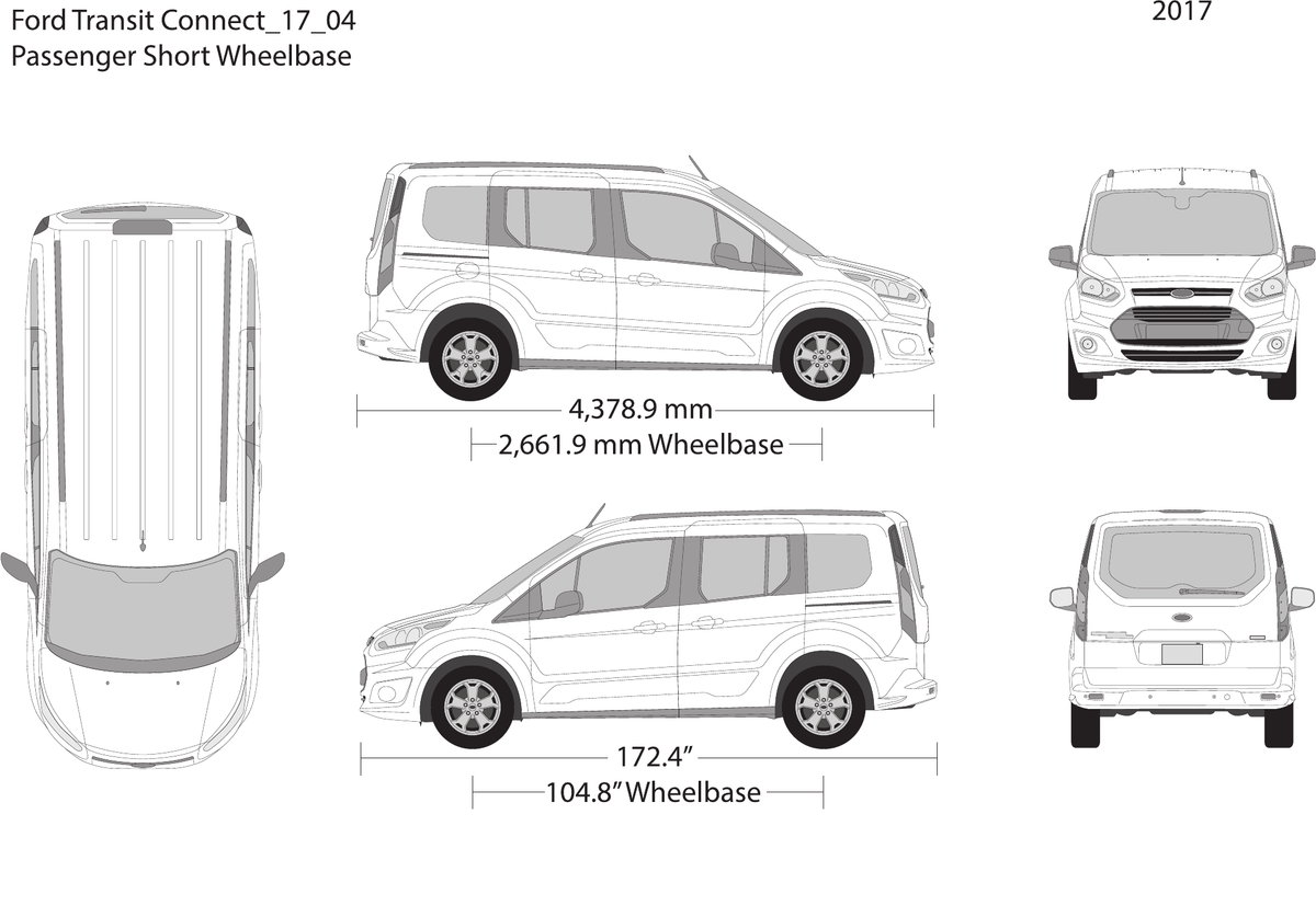2017 Ford Transit Connect vector wrap template V04, Design-Ready PDF - GravBase