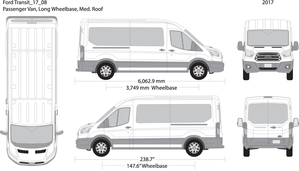 2017 Ford Transit Sliding Door V08 Vehicle Wrap Template