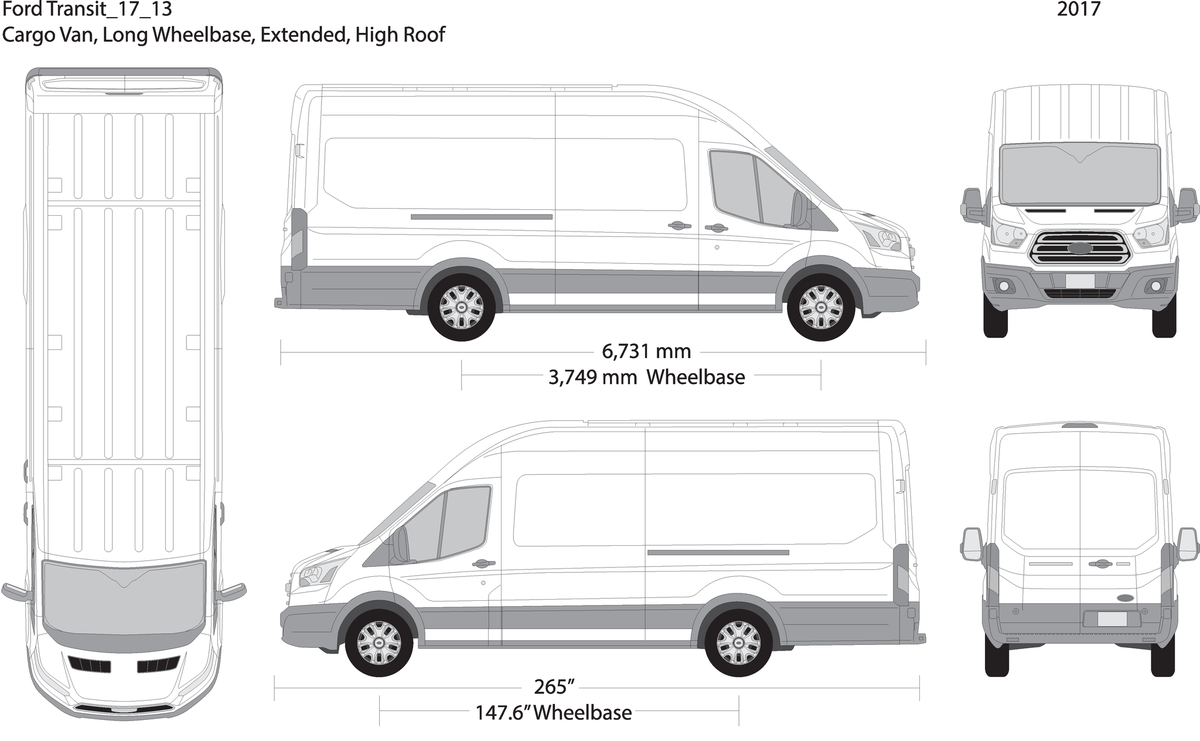 2017 Ford Transit Sliding Door V13 Vehicle Wrap Template