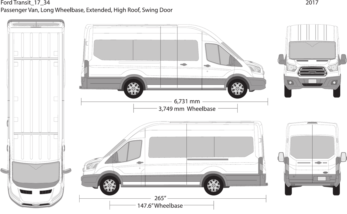2017 Ford Transit Swing Door vector wrap template, Design-Ready PDF - GravBase