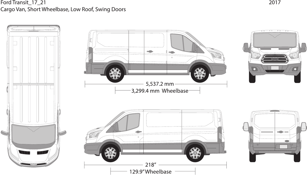 2017 Ford Transit Swing Door vector wrap template V21, Design-Ready PDF - GravBase