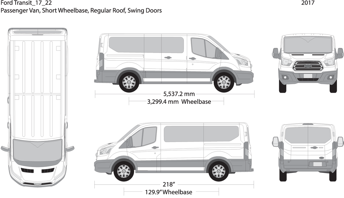 2017 Ford Transit Swing Door V22 Vehicle Wrap Template