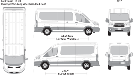 2017 Ford Transit Swing Door V28 Vehicle Wrap Template