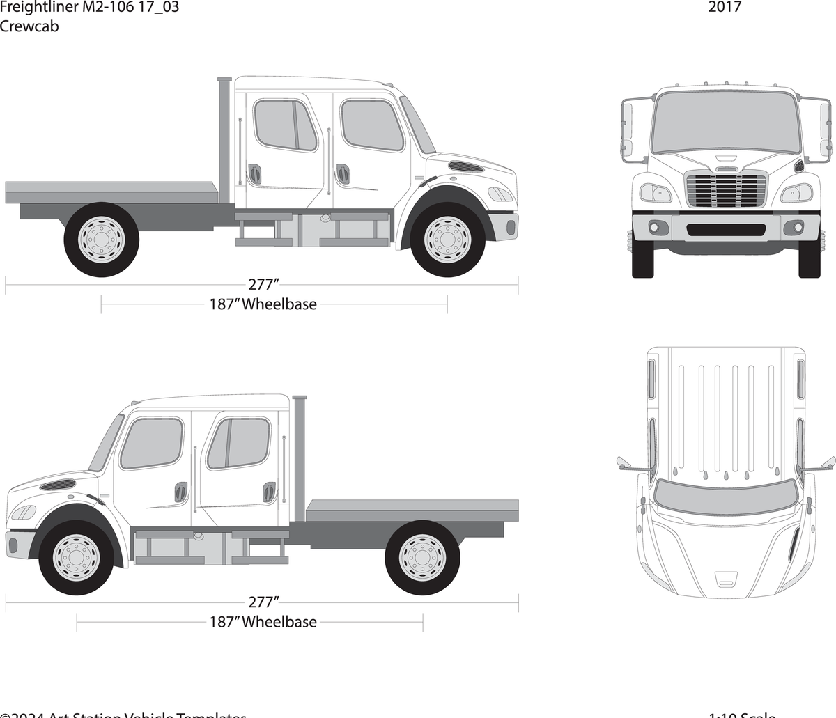 2017 Frieghtliner M2 106 V03 Vehicle Wrap Template